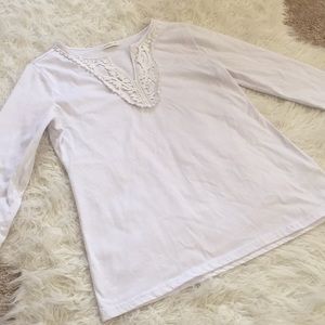White Top with Lace Detail